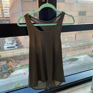 Lululemon army green open back tie tank top